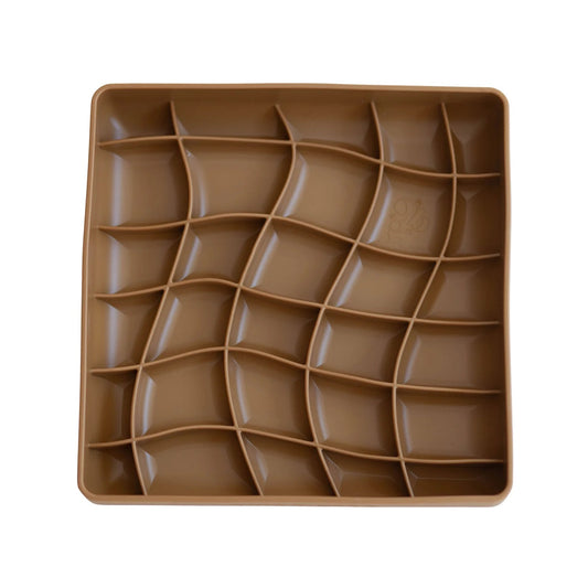 OLLIE B. GOOD wavies slow feeder bowl | carob