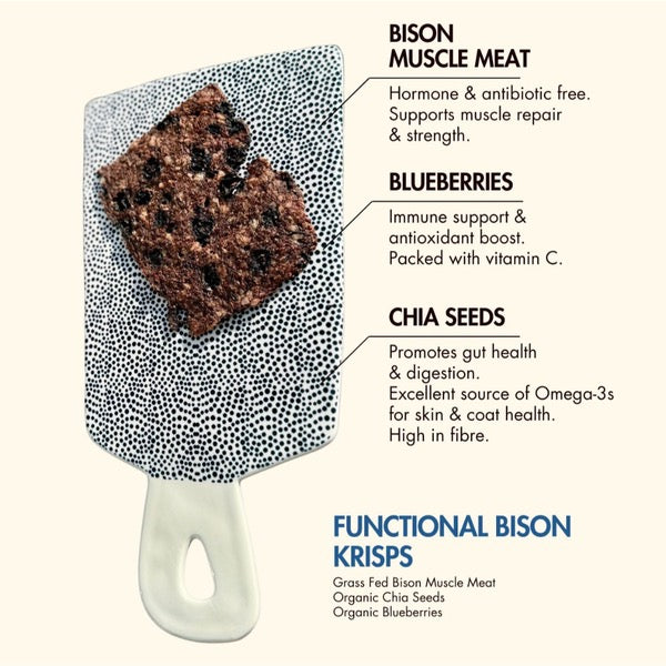 Rawbone Functional Bison Krisps Blueberry Chia 55GM