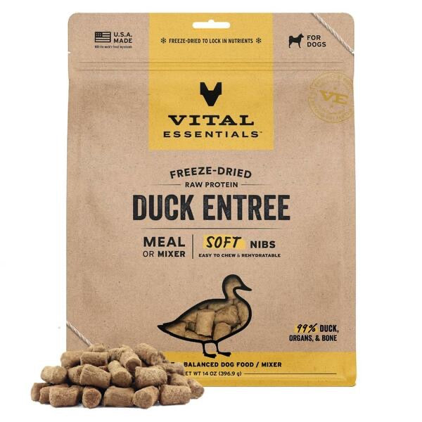 Vital essentials FD Raw Duck Entree & Mixer Soft Nibs 14OZ | Dog