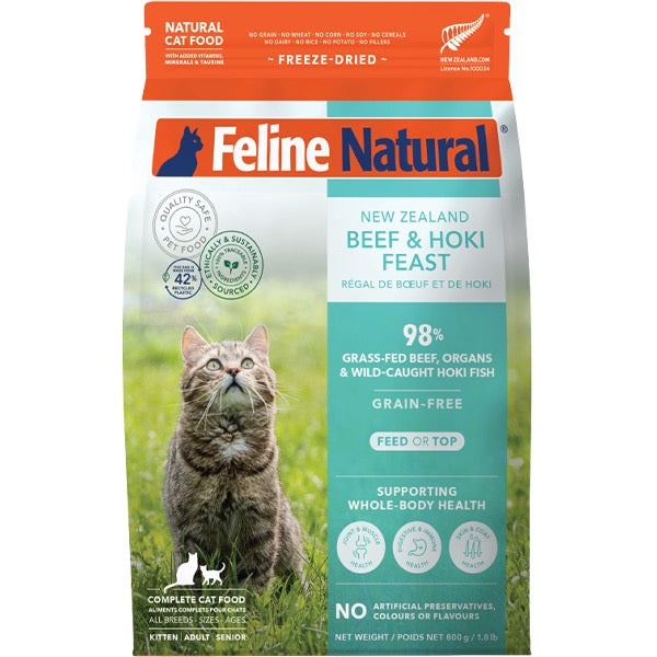 Feline Natural Cat Freeze-Dried Beef & Hoki 1.8lb
