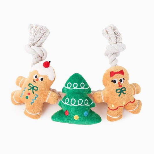 HugSmart XMAS2024 Holiday Gingerbread Dog Toy